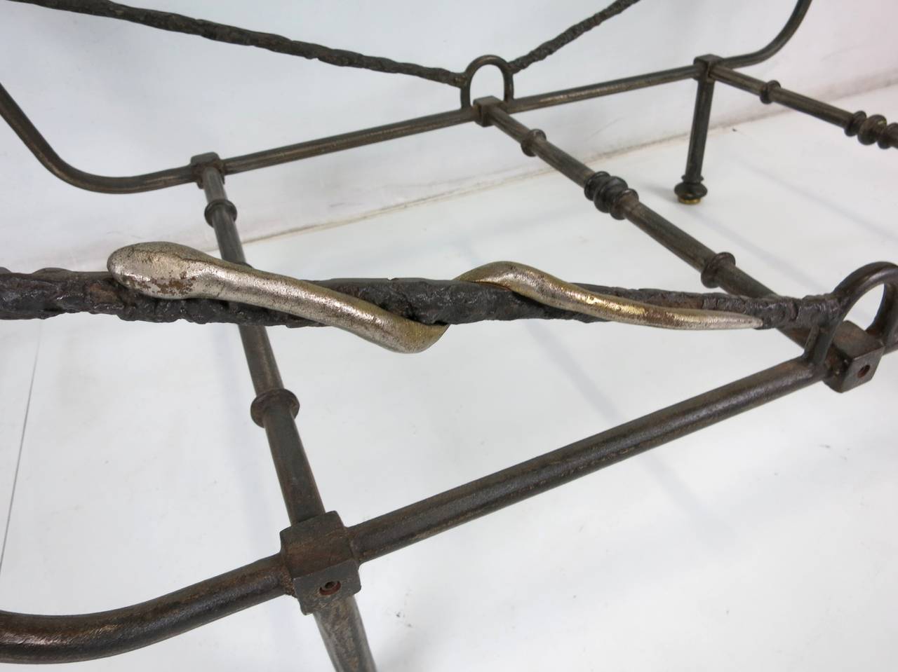 Italian Giacometti Style Iron Coffee Table