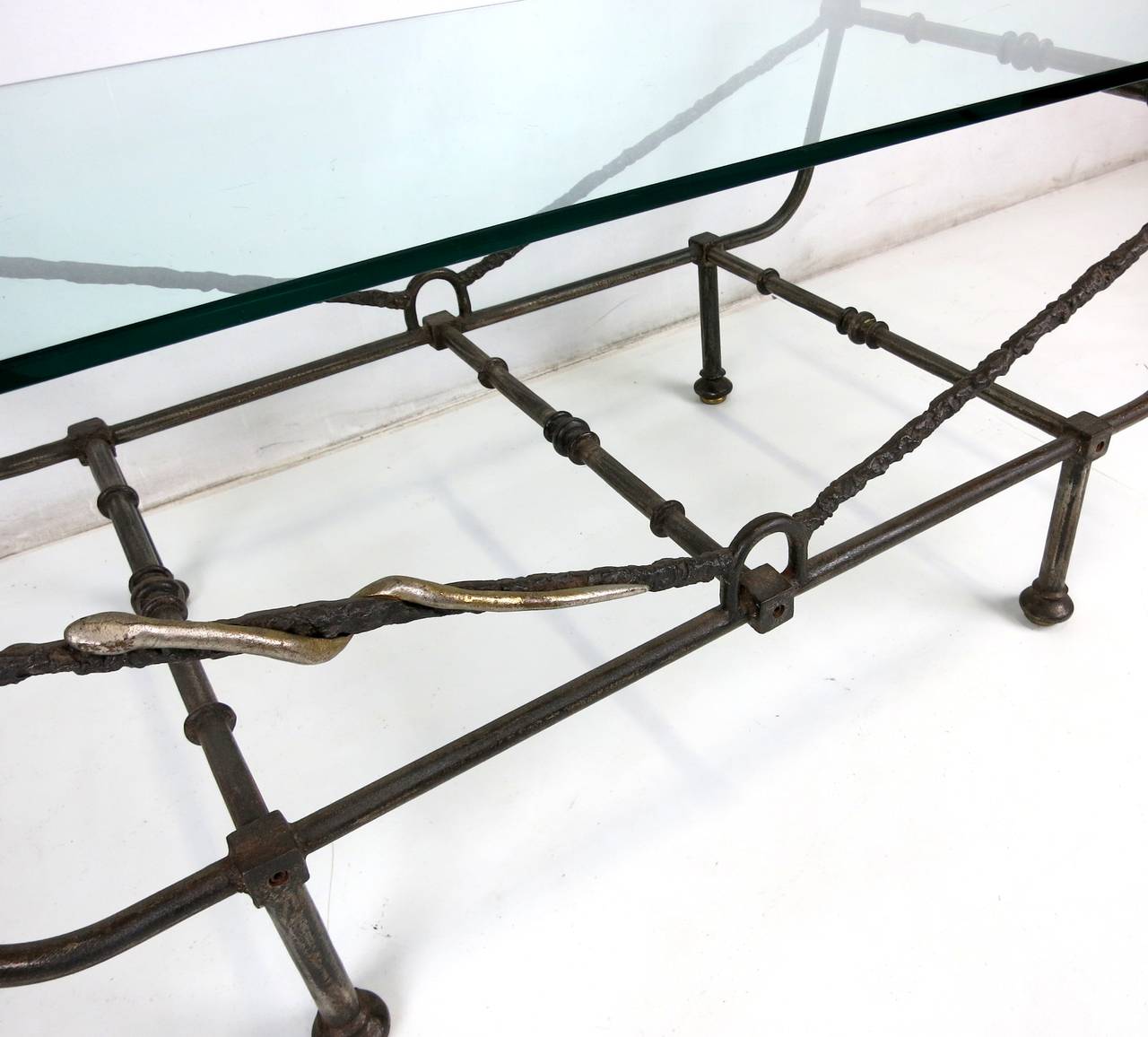 Giacometti Style Iron Coffee Table In Excellent Condition In Danville, CA