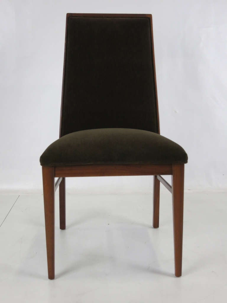 Modern Set of Six Walnut Dining Chairs by Kipp Stewart