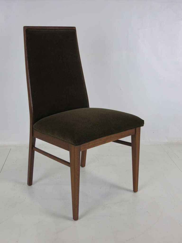 Set of Six Walnut Dining Chairs by Kipp Stewart In Excellent Condition In Danville, CA