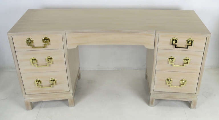 Modern Bleached Mahogany Writing Desk by Landstrom Furniture