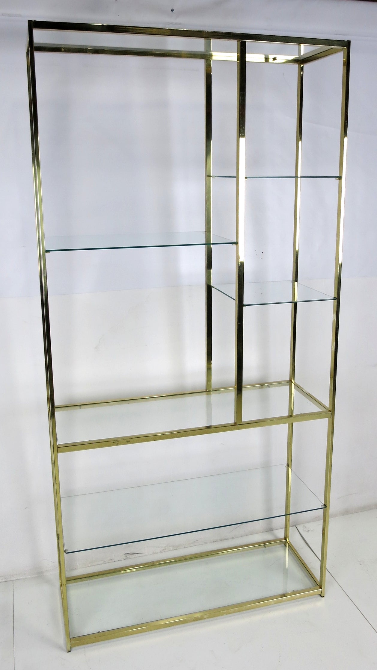 Modern Chic Polished Brass Etagere