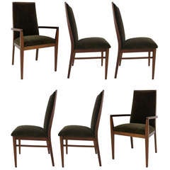 Set of Six Walnut Dining Chairs by Kipp Stewart