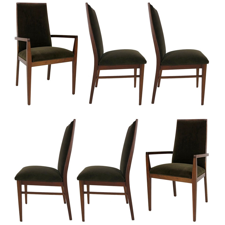 Set of Six Walnut Dining Chairs by Kipp Stewart