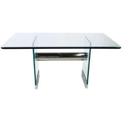 Chrome and Glass Writing Desk by Pace 3