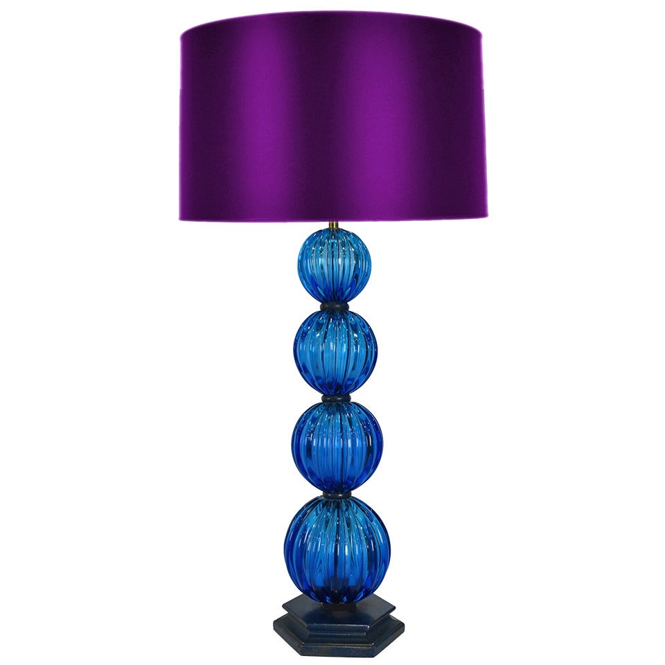 Stacked Murano Glass Spheres Table Lamp by Seguso