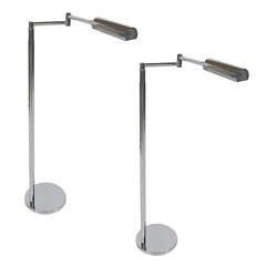 Pair of Chrome Extension Pharmacy Lamp by Koch & Lowy 5