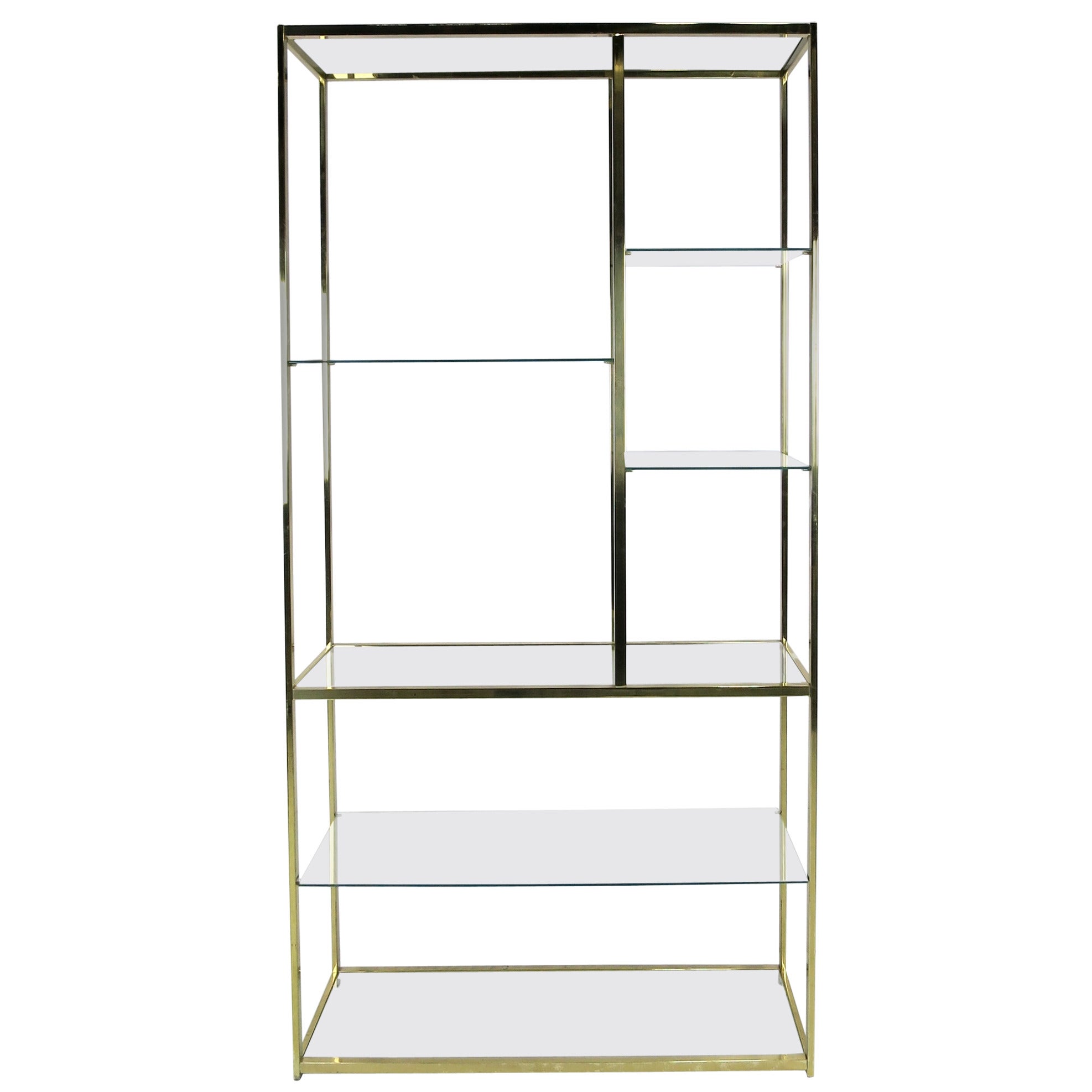 Chic Polished Brass Etagere