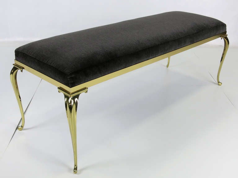 Regency Revival Italian Brass Bench- Pair Available