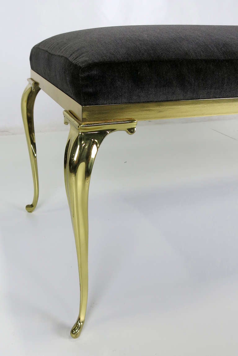 Mid-20th Century Italian Brass Bench- Pair Available