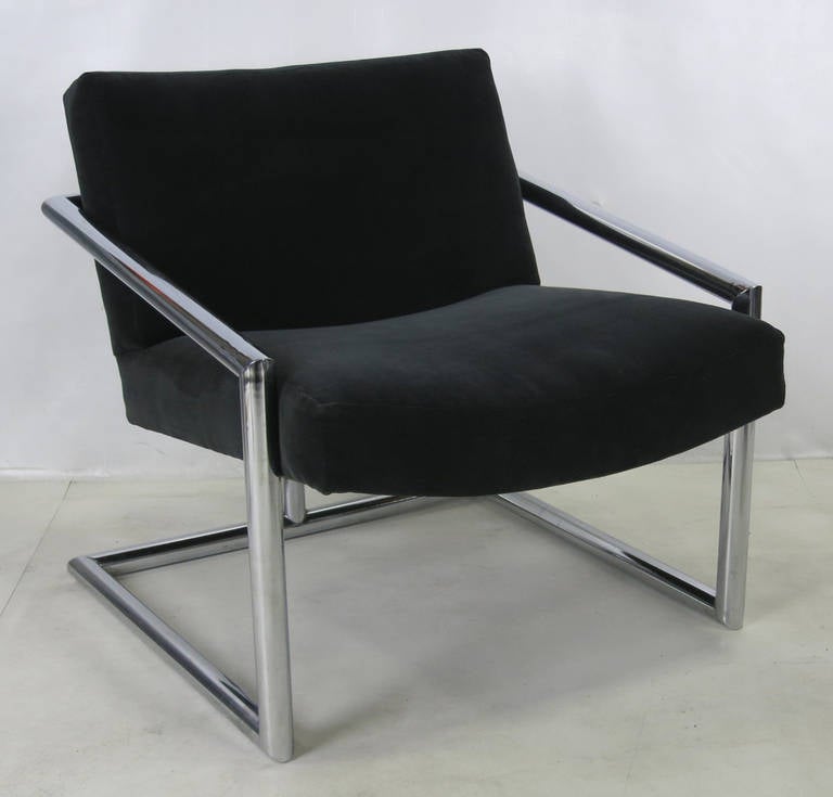Modern Pair of Milo Baughman Lounge Chairs