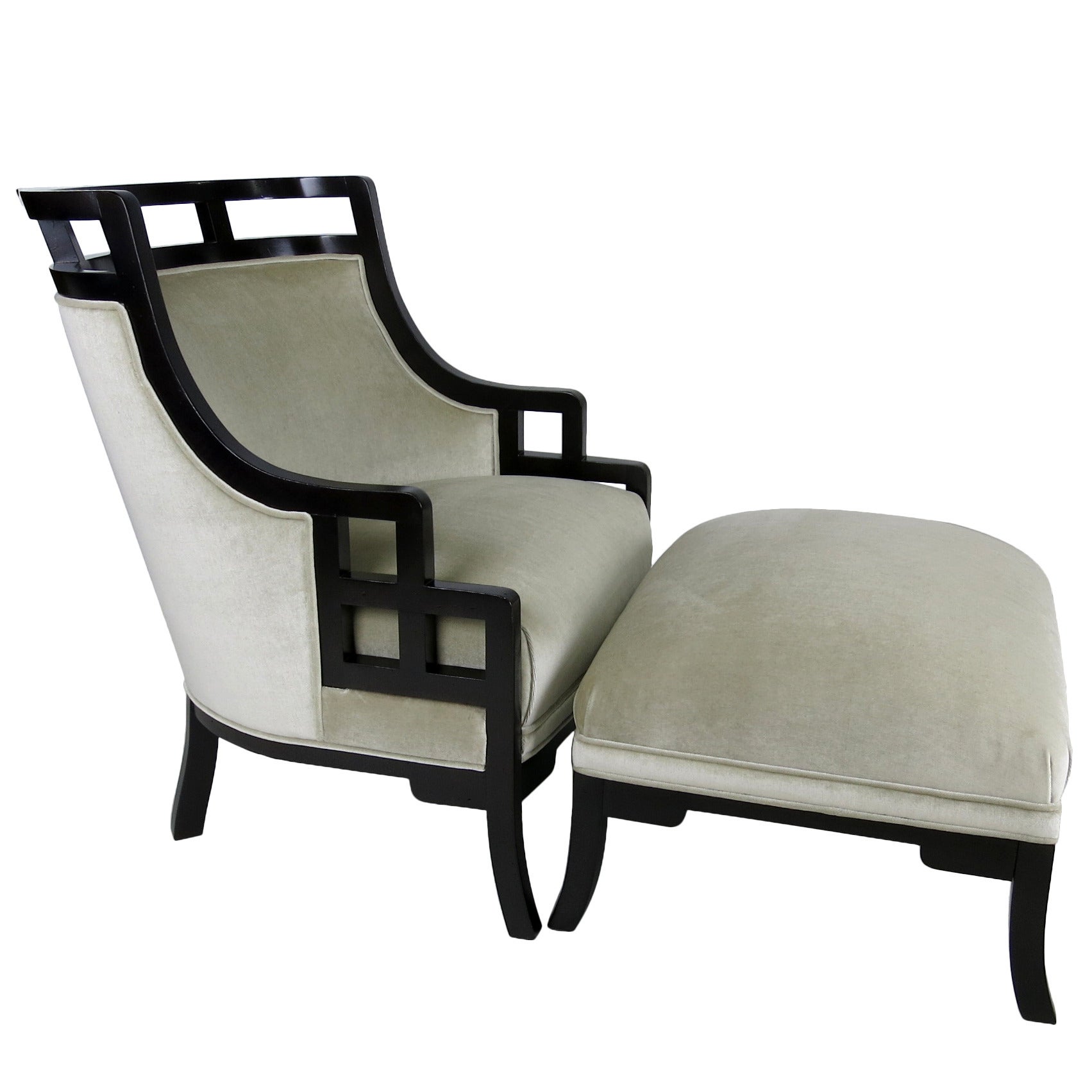"Wallis Simpson" Lounge Chair and Ottoman by Jay Spectre