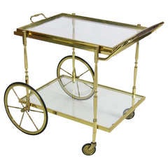 Chiavari Style Italian Brass Bar Cart w/Removable Tray Top