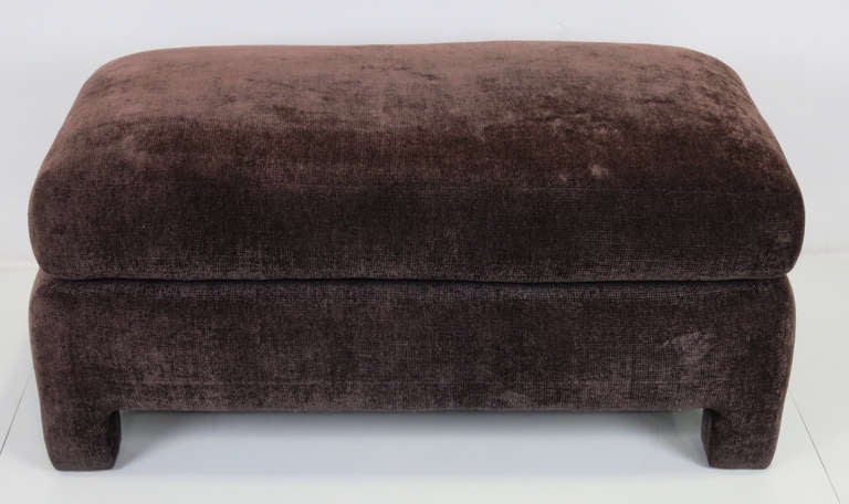 American Large 1970's Ottoman with Attached Cushion