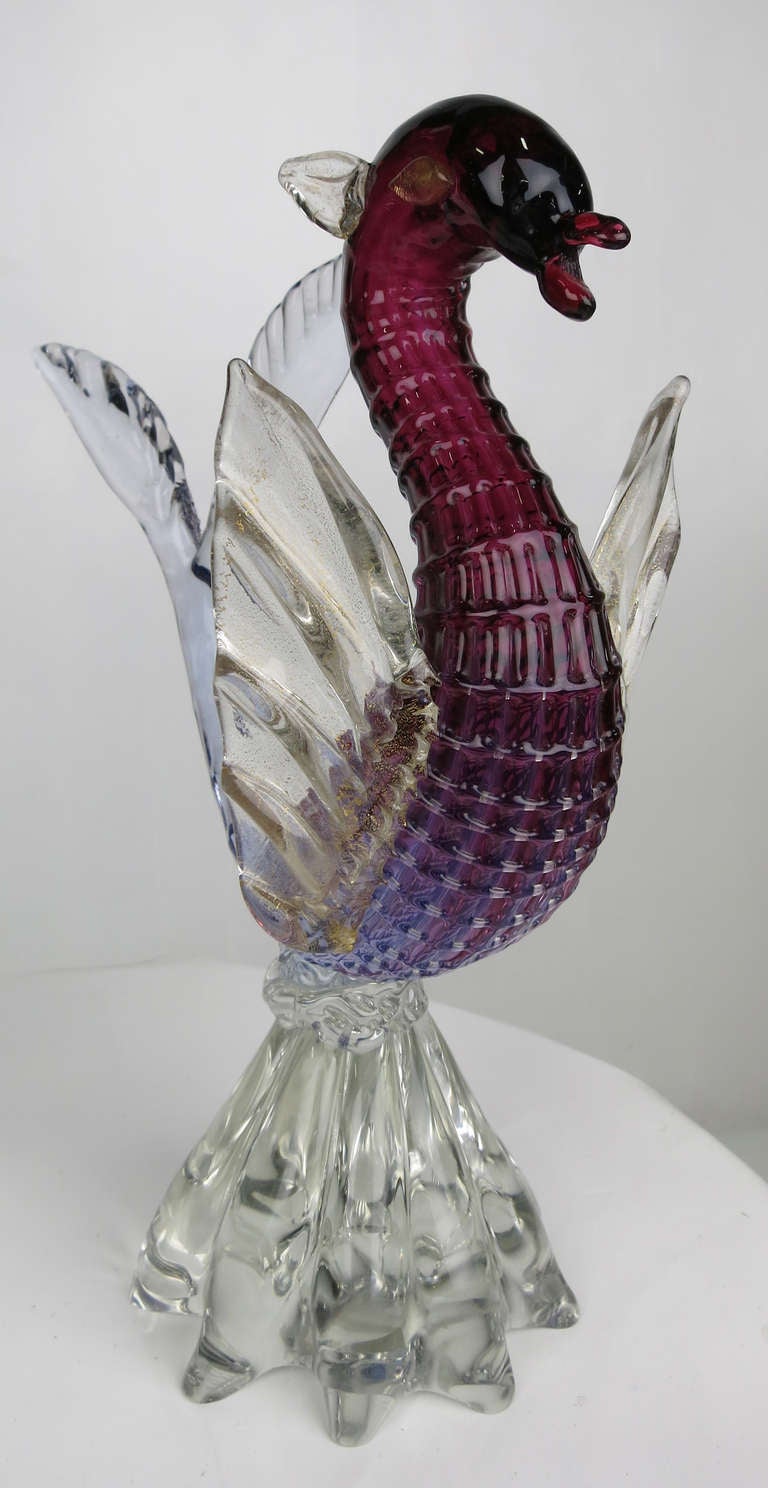 Mid-20th Century Fantastic Murano Glass Hippocampus by Alfredo Barbini