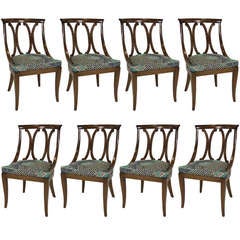 Set of Eight Regency Style Side Chairs in the style of Grosfeld House