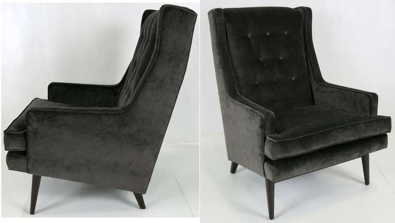 Pair of High Back Lounge Chairs by Milo Baughman