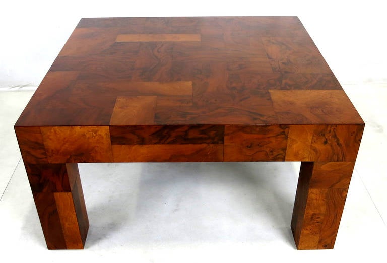 American Patchwork Walnut Burl Coffee Table by Paul Evans for Directional
