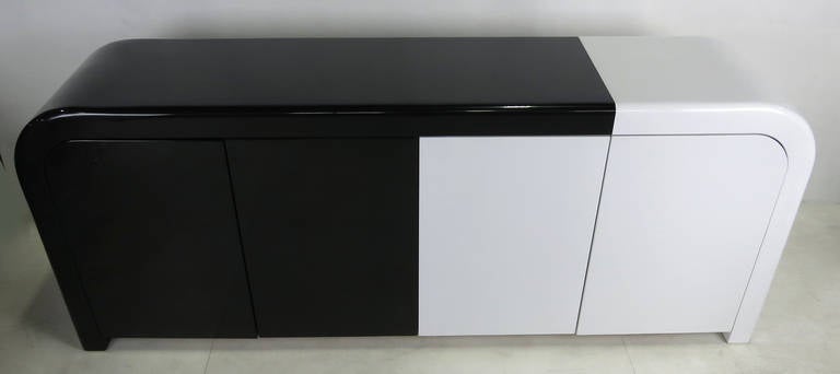 Modern Mod Harlequin Lacquer Sideboard