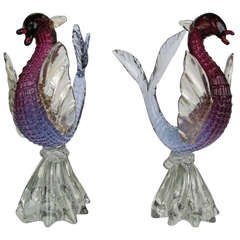 Fantastic Pair of Murano Glass Hippocampi by Alfredo Barbini 3