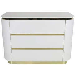 Lacquered Linen Commode