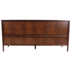 Sculptural Walnut Dresser in the Style of Gio Ponti
