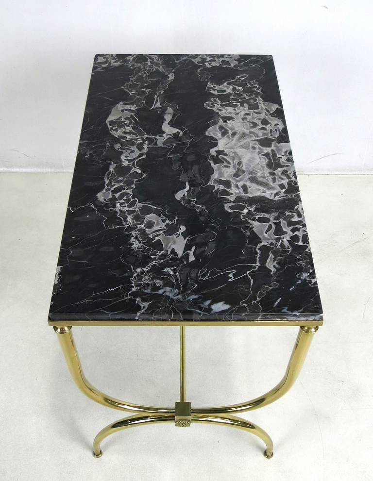 Mid-20th Century Neoclassical Italian Curule form Table with Marble Top