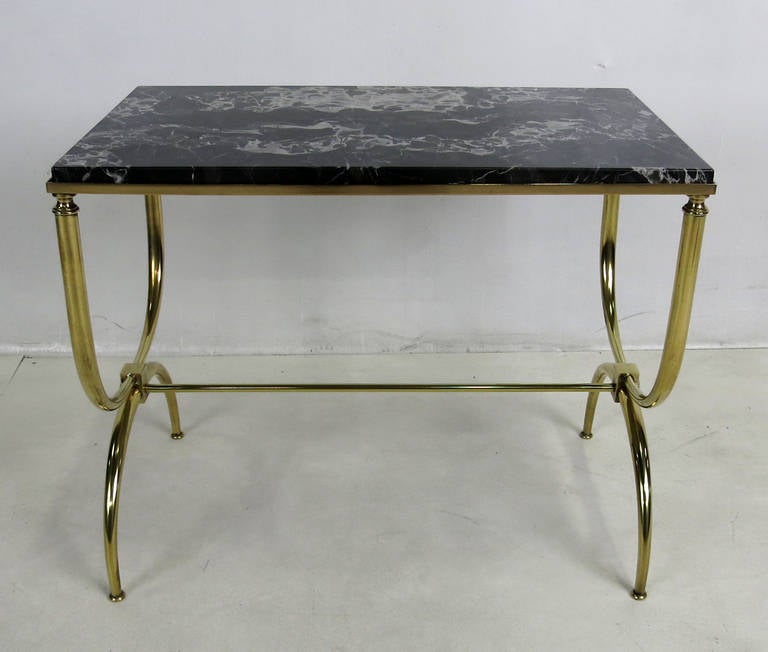 Neoclassical Italian Curule form Table with Marble Top 1