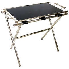 Elegant Nickel Plated Tray Table in the style of Bagues