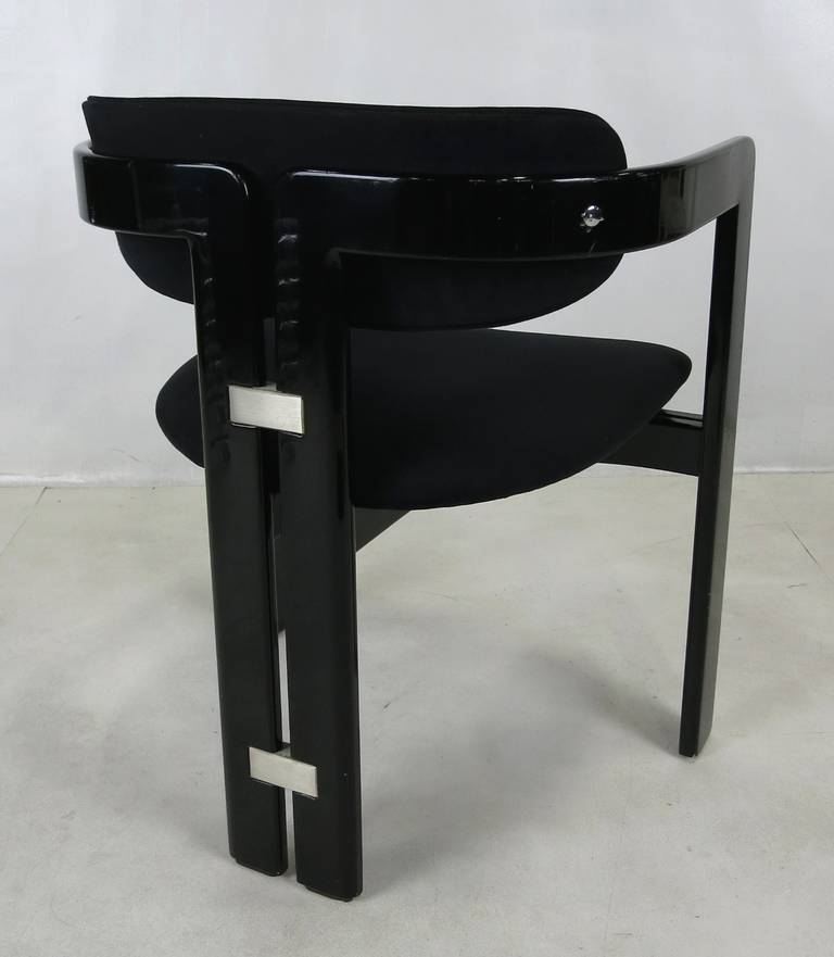 Late 20th Century Black Lacquer Pamplona Chair by Augusto Savini for Pozzi