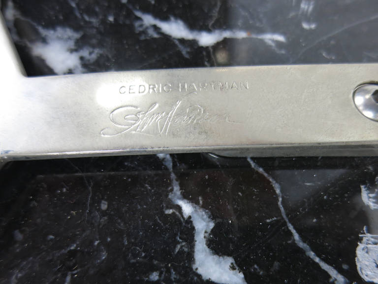 Beistelltische aus Nickel AE mit schwarzem Marmor von Cedric Hartman, Paar im Zustand „Hervorragend“ im Angebot in Danville, CA