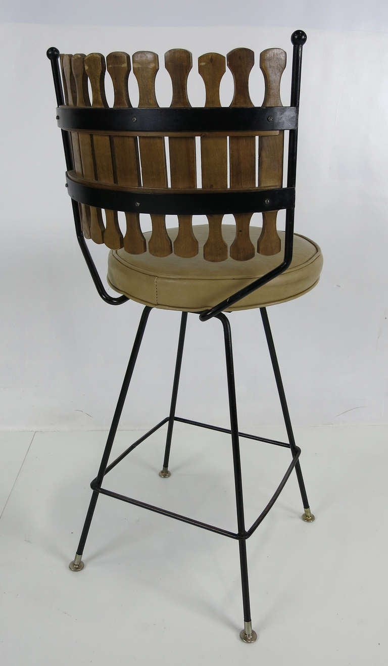 American Set of Four Bar Stools in the style of Umanoff