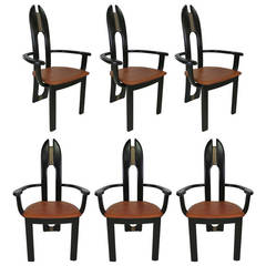 Set of Six Avant Garde Dining Chairs by Costantini Pietro-Italy 5
