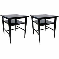 Pair of French Polished Lacquer Side Tables by Paul McCobb for Directional