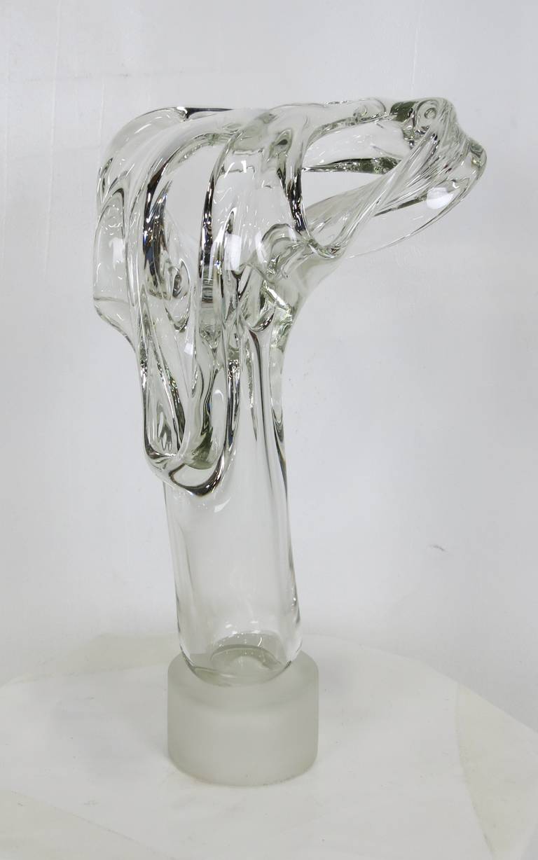 Abstract Form Glass Sculpture For Sale at 1stdibs