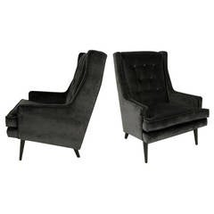 Pair of High Back Lounge Chairs by Milo Baughman