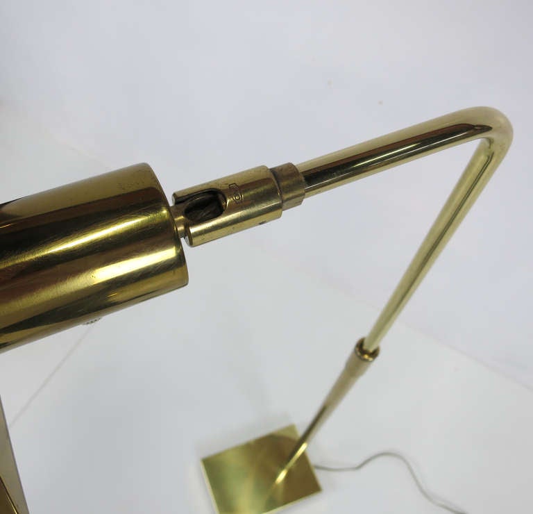 Modern Koch & Lowy Brass Tent Shade Pharmacy Lamp