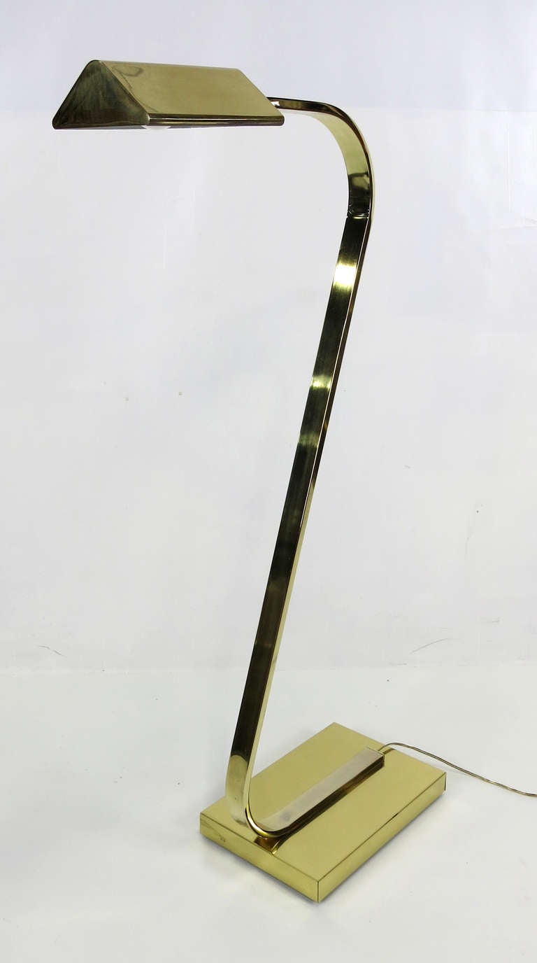 Modern Brass Gooseneck Pharmacy Floor Lamp
