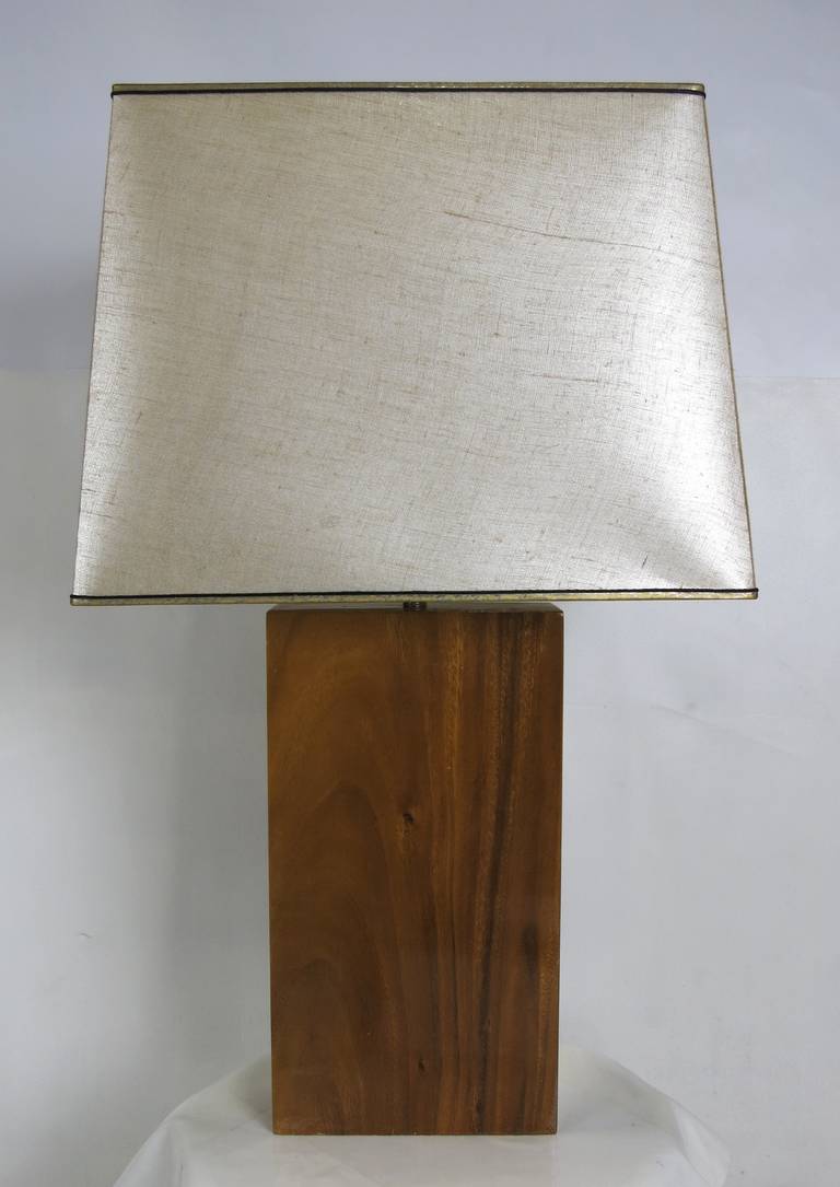 American Solid Slab Koa Wood Table Lamp