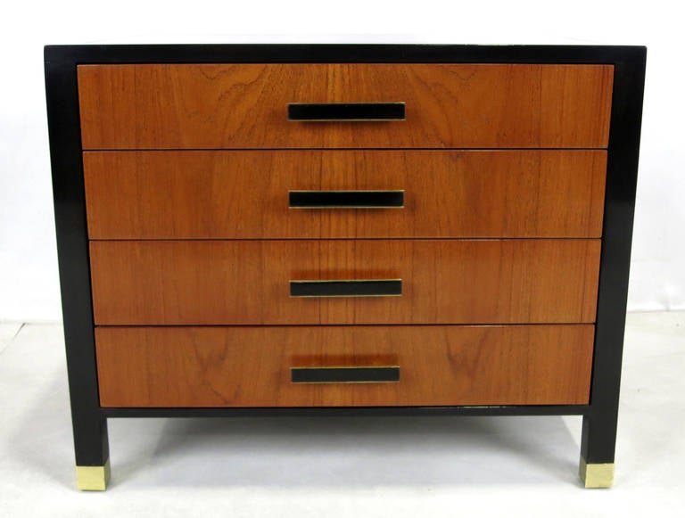 American Pair of Mahogany and Rosewood Nightstands by Harvey Probber