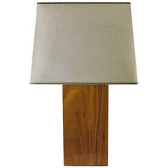 Solid Slab Koa Wood Table Lamp