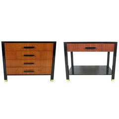 Pair of Mahogany and Rosewood Nightstands by Harvey Probber