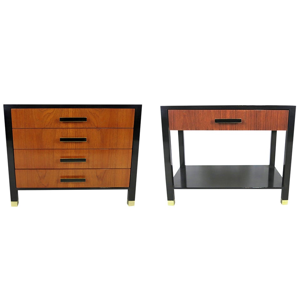 Pair of Mahogany and Rosewood Nightstands by Harvey Probber