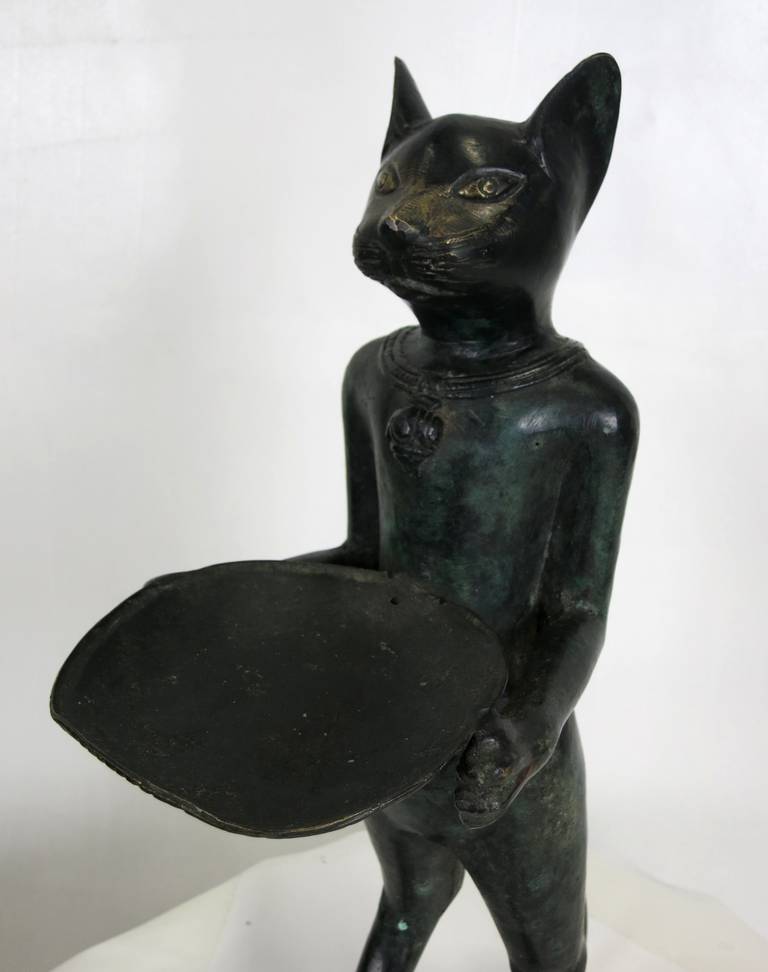 Large Bronze Le Chat Maître D'Hotel in the Style of Diego Giacometti 2