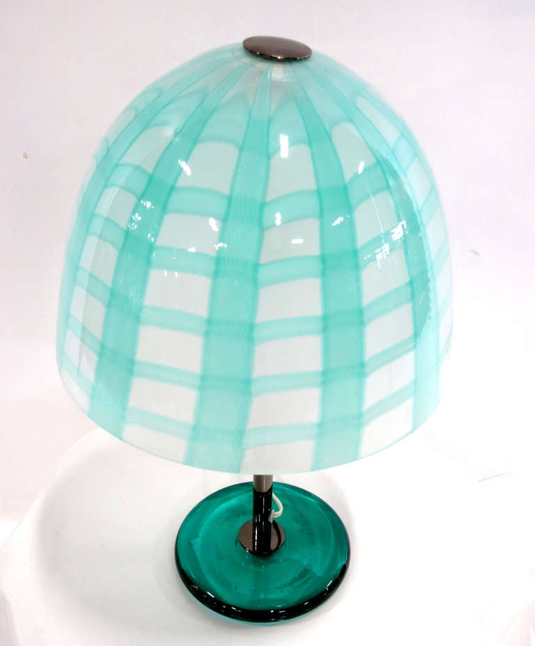 Modern Cenedese Murano Latticino Glass Mushroom Form Lamp