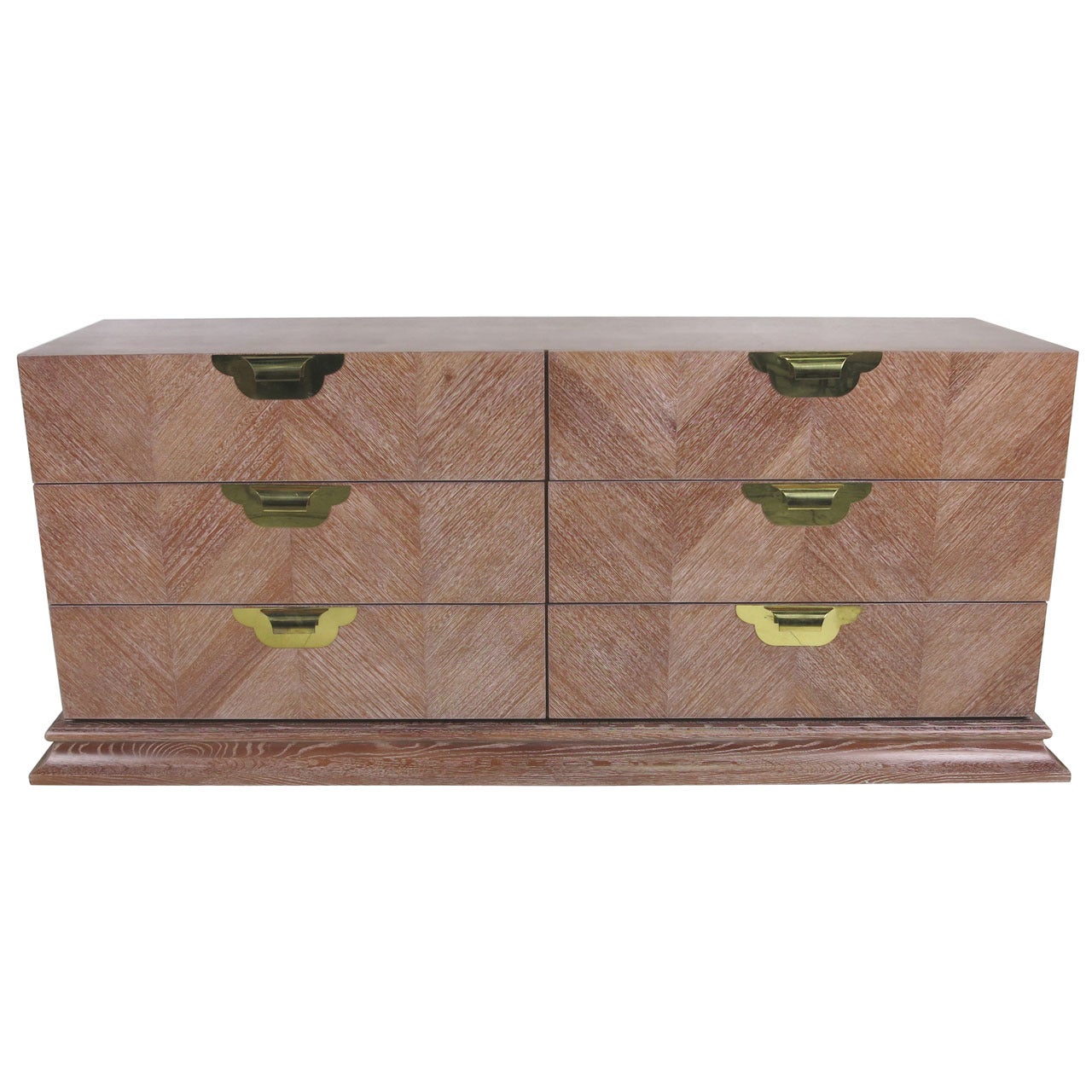 Cerused Mahogany Chevron Marquetry Dresser