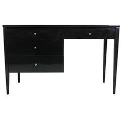 French Polished Lacquer Desk & Chair by Paul McCobb