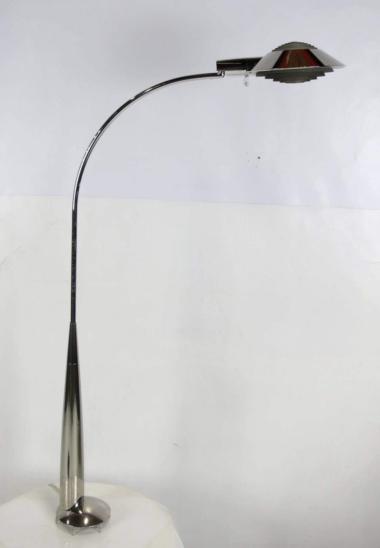 Rare Modern 91CO rotating floor lamp by Cedric Hartman.  The precision engineering and workmanship on this model is astounding, having more in common with a Swiss watch than a floor lamp.  It has recently undergone a complete restoration, at great