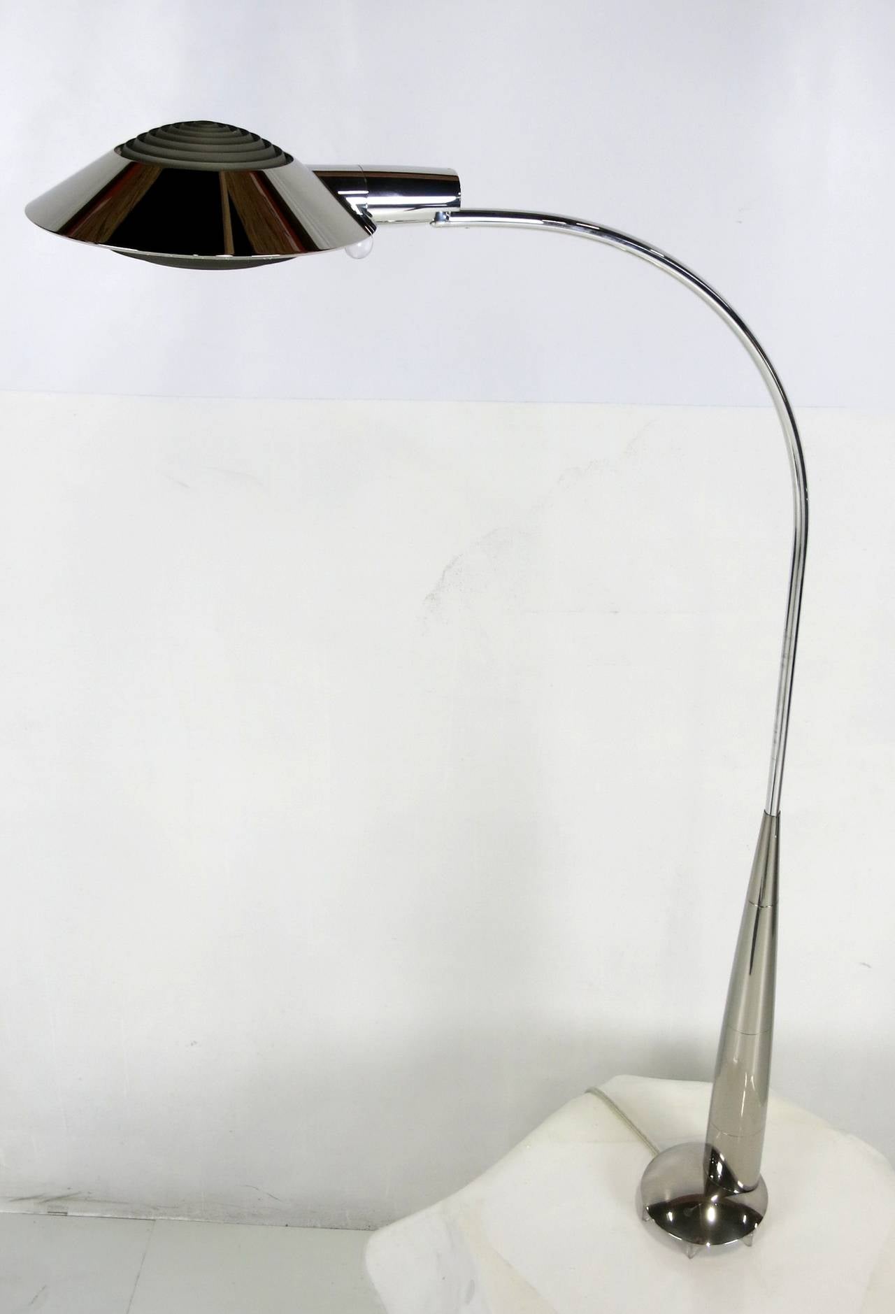 Steel Rare Mint Model 91CO Floor Lamp by Cedric Hartman