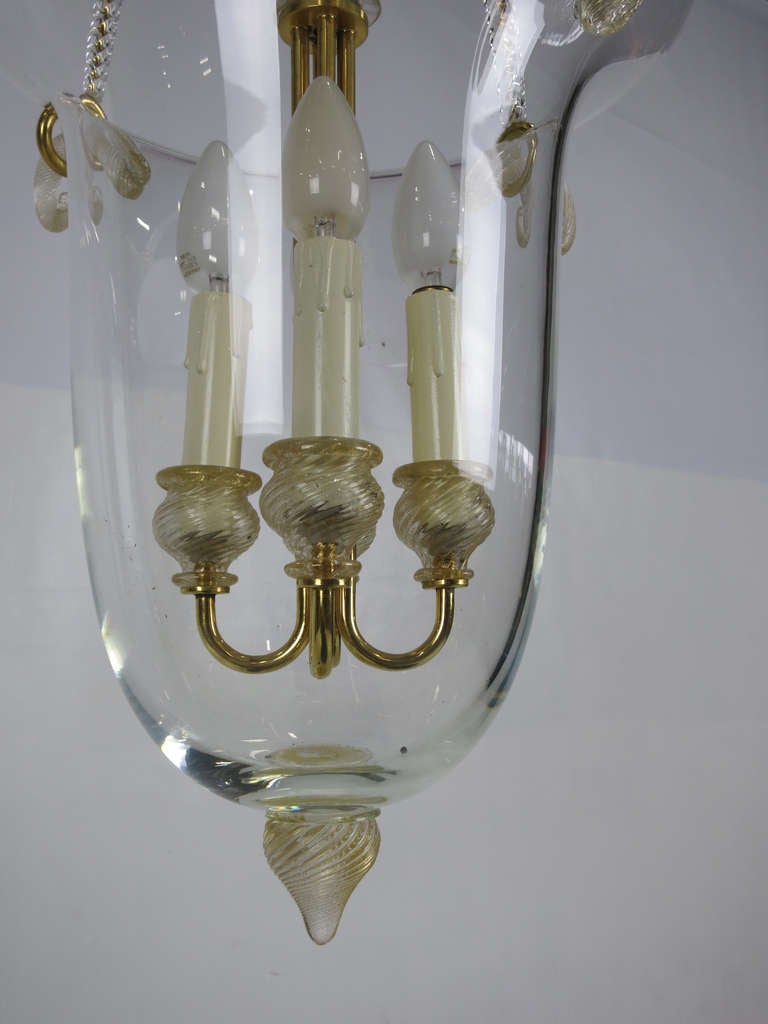 Late 20th Century Murano Glass and Gilt Bronze Chandelier by Barovier & Toso